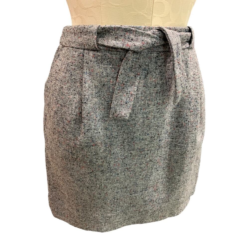 Size‎ 6 J.Crew Skirt Wool Silk Blend Tweed Gray Lined Mini